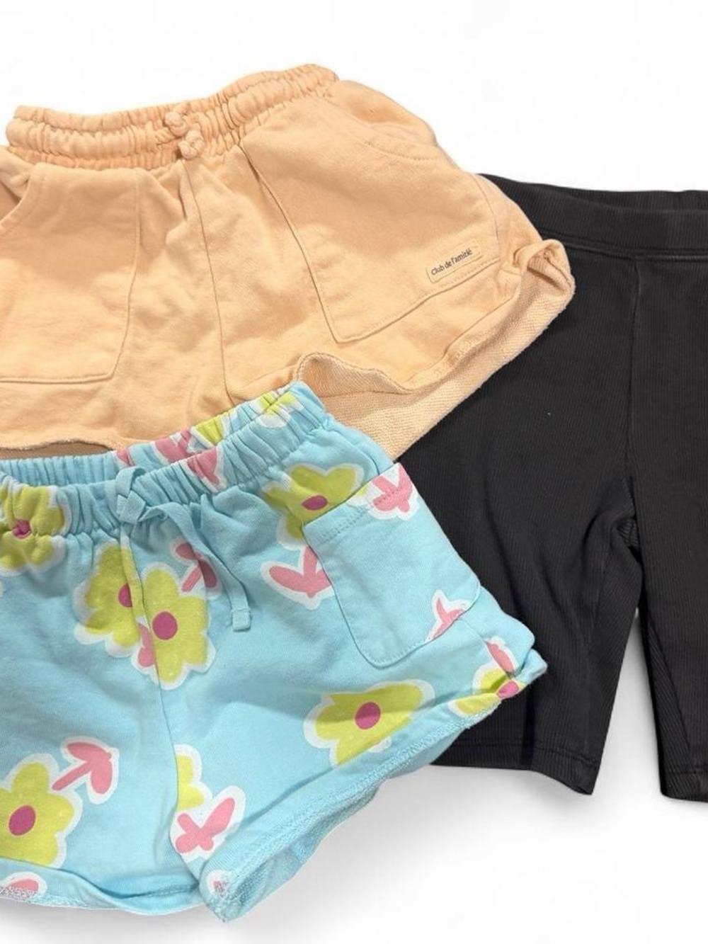 Zara Peach, Black & Blue Floral Girls' Shorts Set